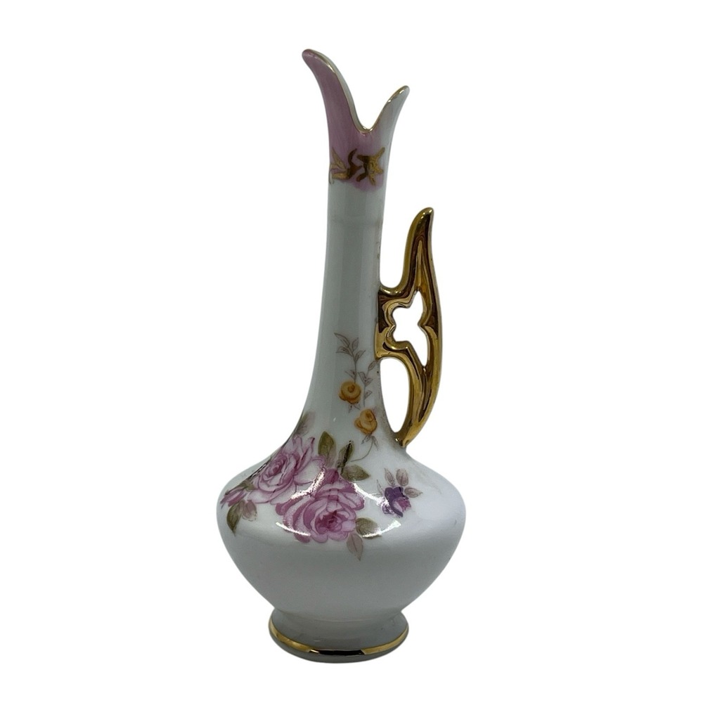 Lefton Pink Mini Bud Vase Japan Vintage Petite 5.5 inches‎ Hand Painted 6321